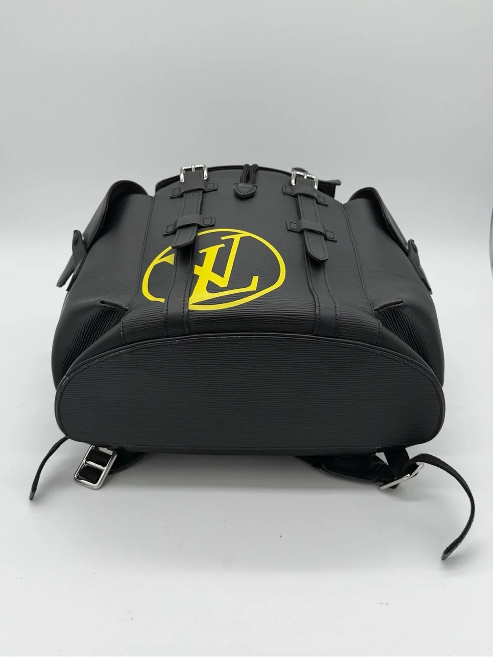 🖤 Louis Vuitton Christopher PM Backpack Black Epi Leather Yellow LV Circle